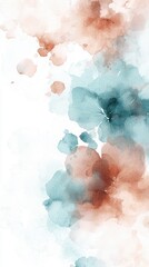 Wall Mural - Abstract Watercolor Background with Blue and Orange Hues.