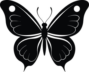 Wall Mural - black butterfly vector illustration silhouette, Print