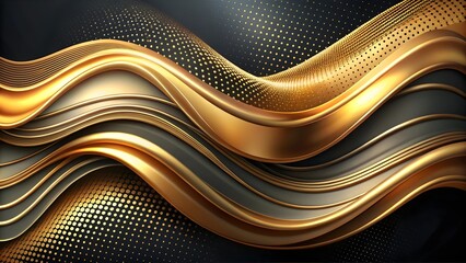 sleek gold wave on black for luxury product branding