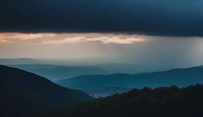 Wall Mural - misty stormy sky