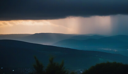 Wall Mural - misty stormy sky