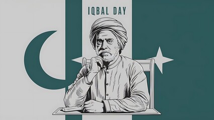 Wall Mural -  Iqbal Day, Poster, Banner,  Iqbal Day Poster,