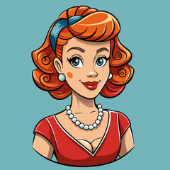 Wall Mural - woman face vector retro beauty illustration