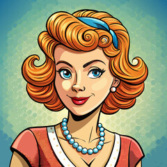 Wall Mural - woman face vector retro beauty illustration