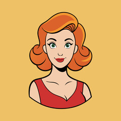 Wall Mural - woman face vector retro beauty illustration