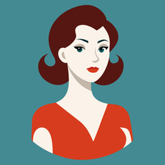 Wall Mural - woman face vector retro beauty illustration