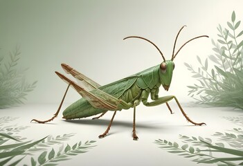 Giant Shield mantis closeup with self defense position on white background Shield mantis closeup