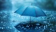 © Руслан Галиуллин - blue umbrella in puddle, weather forecast