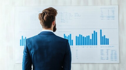 Wall Mural - Business Strategist Mapping Out a Comprehensive Customer Acquisition Strategy and Growth Tactics on a Digital Whiteboard Analyzing Data and Formulating Plans for Business Success