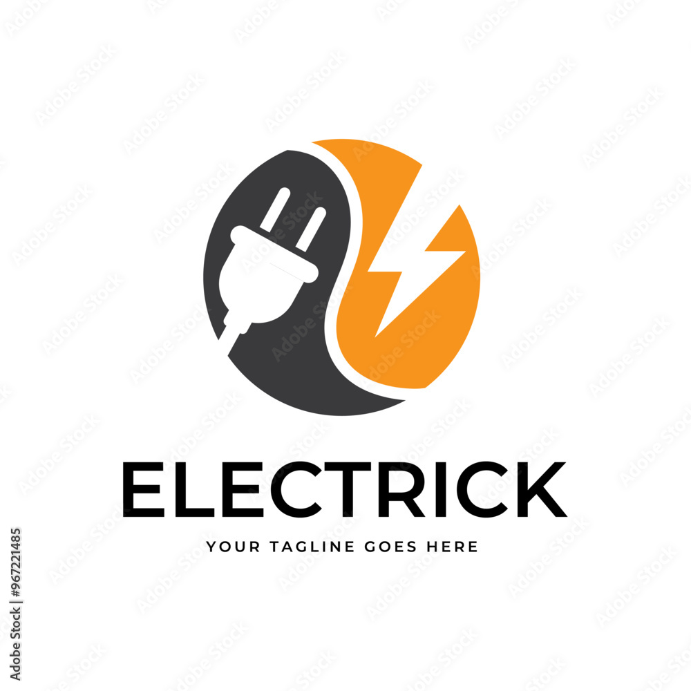 Power Plug In Logo Electrical power plug logo. Current and voltage symbol. Stock Vector ...