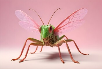 Giant Shield mantis closeup with self defense position on white background Shield mantis closeup