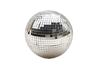 a silver disco ball on a white background