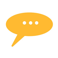 Doodle icon bubble chat illustration on transparent background that can be use for background, slide view, social media, sticker, scrapbook and e.t.c with aesthetic yellow color