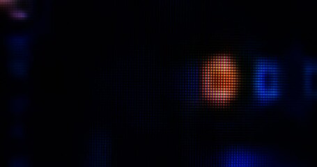 RGB LCD LED pixels, Binary Code Data Transfer, macro view
