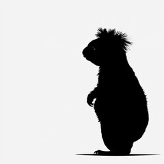 Canvas Print - Silhouette of a koala standing on its hind legs.