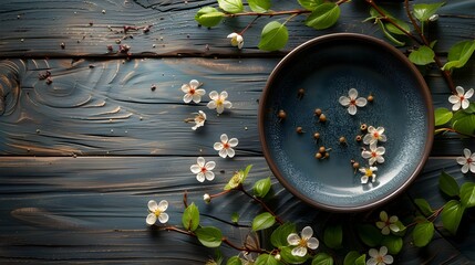 Aufkleber - Blooming Spring Flowers on Rustic Wooden Background