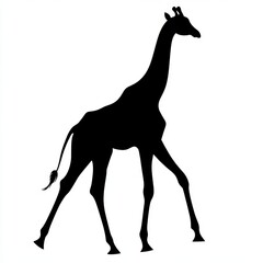 Poster - Silhouette of a giraffe walking.