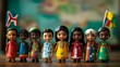 © HiSea - Diversity and Inclusion  Multicultural Dolls with Flags