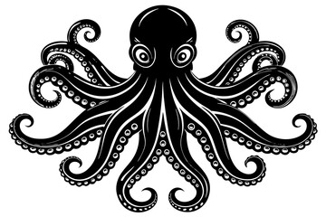 Wall Mural - octopus animal vector silhouette, octopus icon illustration