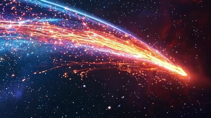 Wall Mural - bright comet streaks through space, leaving a mesmerizing trail of light and particles, blending wit