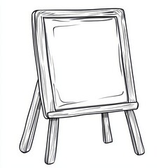 A blank easel ready for creativity. Ideal for artwork, presentations, or teaching, showcasing a simple and minimalist design.