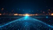 © Tackey - A futuristic digital landscape with glowing lights and vibrant colors, perfect for technology and innovation themes.