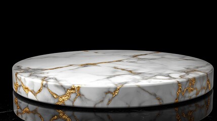 Wall Mural - White Marble Platform With Golden Veins