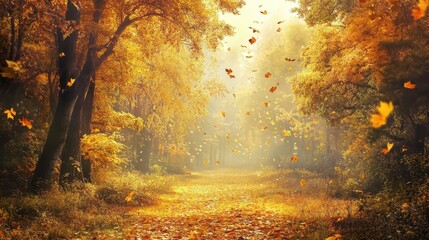 Poster - Enchanting Autumn Woodland Path