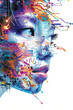© MeLena - A woman's face is shown in a computer generated image with a bright, colorful, and futuristic look. The image is a representation of a digital avatar