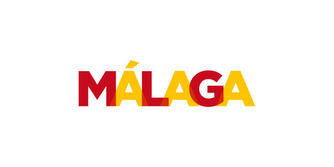 Wall Mural - Malaga in the Spain emblem. The design features a geometric style, vector illustration with bold typography in a modern font. The graphic slogan lettering.