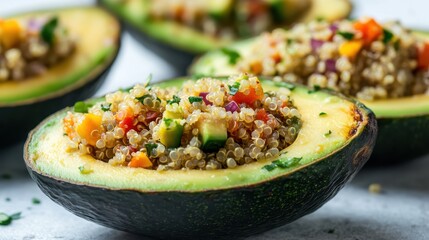 Canvas Print - Quinoa Stuffed Avocado Boats: A Nourishing and Delicious Meal