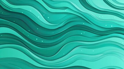 Sticker - Discover a mesmerizing abstract vector art with gentle green waves, perfect for elevating your creative projects.