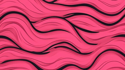 Wall Mural - Elevate your creativity with modern flat illustrations, featuring rich textures and lively lines against a bright pink background.