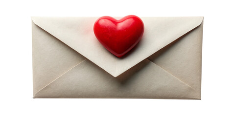 Envelope letter paper love. on transparent background