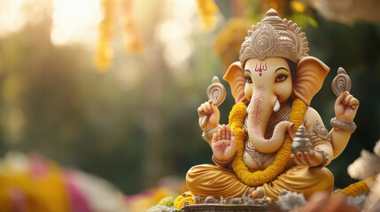 Canvas Print - beautiful statue of lord ganesha