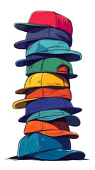 Poster - Vertical stack of professional caps