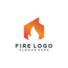 Wall Mural - Fire logo vector icon design illustration template