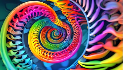 Vibrant Abstract Spiral Illustrating Programming Loops and Continuous Cycles in a Visually Captivating Design