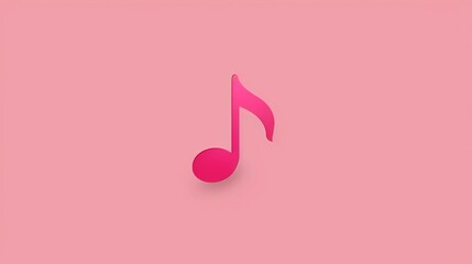 Music notes icon on a pink background.