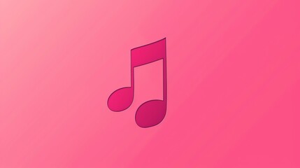 Music notes icon on a pink background.