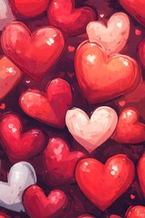 2D cartoon illustration of hearts