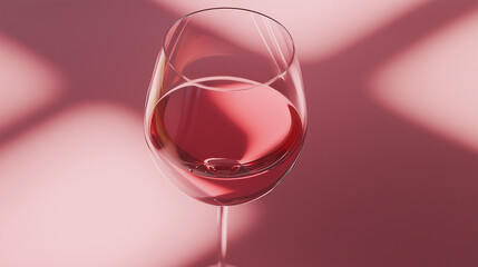 A wine glass is filled with red wine