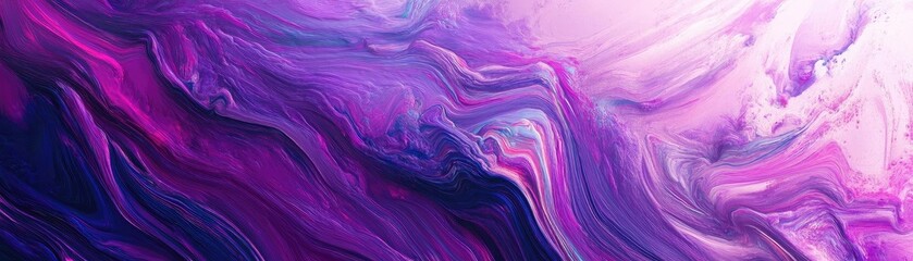 Wall Mural - A vibrant abstract painting featuring swirling purples and pinks, evoking a sense of creativity and artistic expression.