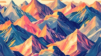 Wall Mural - mountain pattern seamless wallpaper