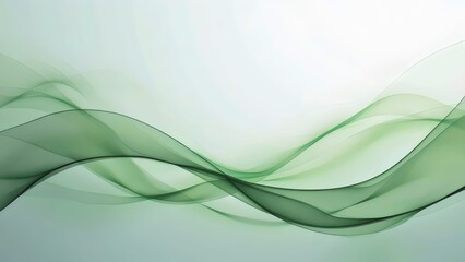 Abstract Green Wave Background