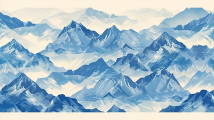 Wall Mural - mountain pattern seamless wallpaper