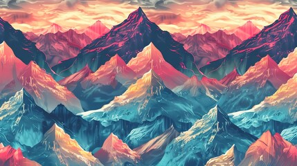 Wall Mural - mountain pattern seamless wallpaper