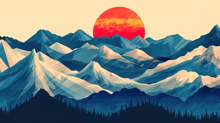 Wall Mural - mountain pattern seamless wallpaper