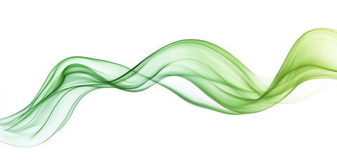 Wall Mural - abstract green wave curve isolated on transparent background, flowing design eco-friendly concepts, 