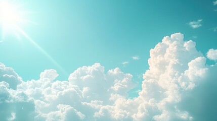 Wall Mural - Blue sky cloud gradient light white background. Beauty dummer clear cloudy in sunshine calm bright winter air bacground. environment day horizon skyline view spring